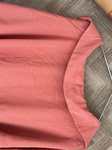 Coral Button-Down Top