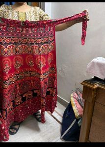 Red Elephant Print Skirt (wraparound)