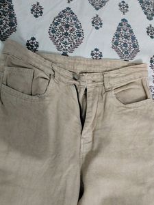 Cream Colour Cargo Pant For Women