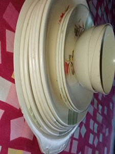 Vintage Melamine Dinnerware Set Plastic Bowl