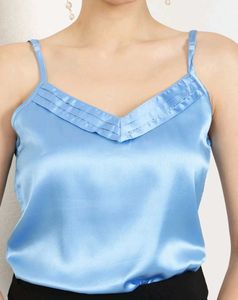 Blue Satin Cami Top