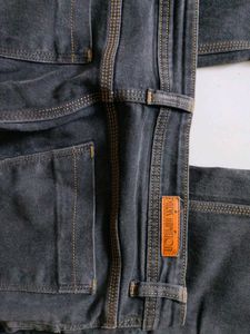 Charcoal Grey Dark Wash Denim Jeans