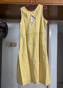 “AND” Ghingam Yellow Mellow Y2K Dress