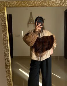 Brown Faux Fur Puffer OVERSIZED Jacket