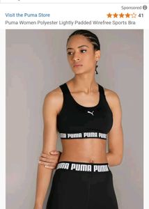 Puma Black Stylish Cross Back Gym Bra