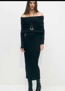 🖤 H&amp;M Foldover Off Shoulder  Dress