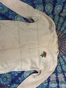 Rose Embroidered Knit Sweater