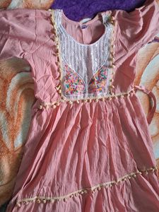Boho Embroidered Pom-Pom Dress