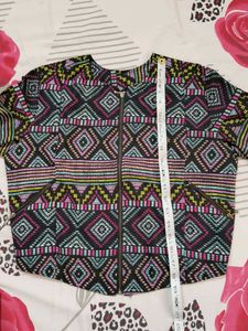 Patterned Zip-Up Jacket