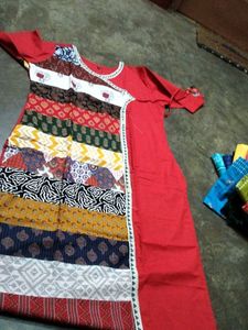 Red Patchwork Tunic Dress