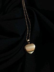 Gold Heart Pendant Necklace Set