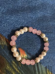 Pink &amp; Pearl Beaded Bracelet ( Candy ) 🍬✨🌸