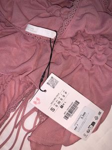 ZARA Gathered Tie Top