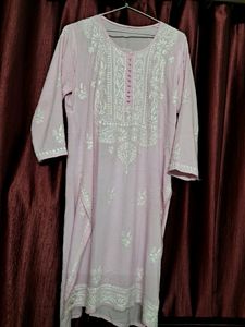 Rose Pink Chikankari Kurti