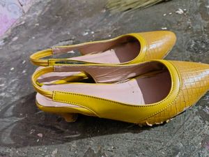 Yellow Slingback Heels
