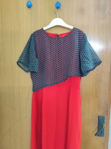 Red And Black Layered Maxi Dress