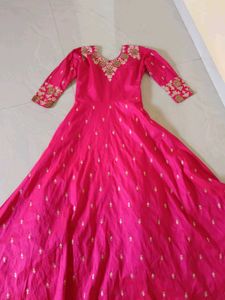 Pink Embroidered Anarkali