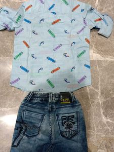 Boy&#39;s Shirt &amp; Jeans Set