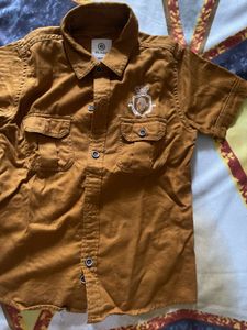 Boys&#39; Brown Button-Down Shirt