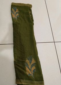 Olive Green Saree