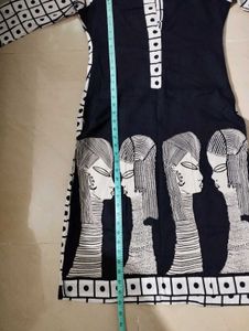 Printed Black Kurta