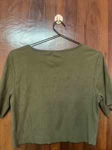 Dark Olive Crop Top