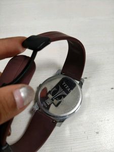 Titan Brown Strap Magnetic Watch