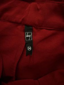 Red Belted Wide Leg Pants