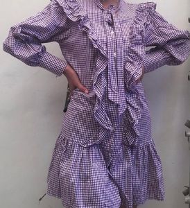 Ruffled Gingham Mini Dress