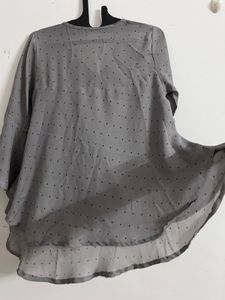 Gray Polka Dot Top