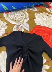 Drawstring Pullover Ripped Top