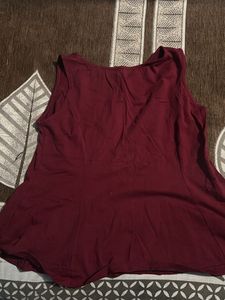 Maroon Sleeveless Top