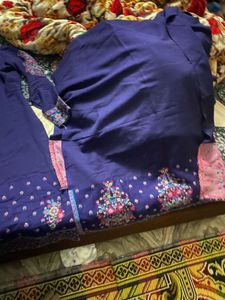 Purple Embroidered Kurta Set