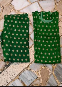 Green Banarsi Kurta Set