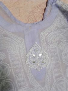Lilac Chikankari Kurti