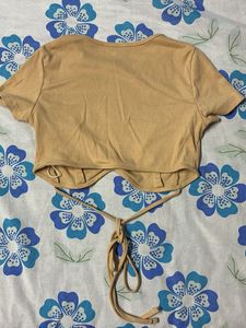 Cute Beige Crop Top
