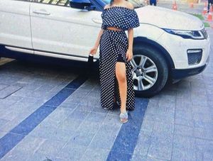 Polka Dot Crop Top and Skirt Set
