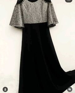 Elegant Black &amp; Gold Maxi Dress