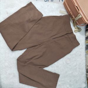 Brown High-Waisted Trousers