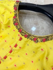 Elegant Yellow Anarkali Kurta Set