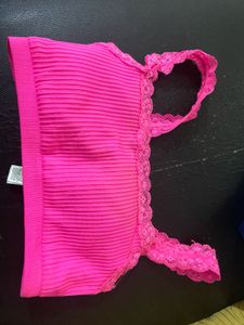 Ribbed pink bralette