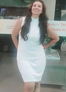 White Sleeveless Mock Neck Dress