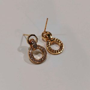 Rose Gold double Circle Earrings
