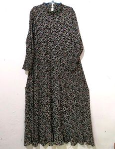 Combo Of Long Pleated Gown &amp; Floral Western Dress