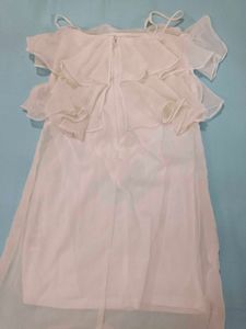 White Ruffled Off-Shoulder Tiered Dress