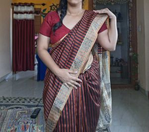 Elegant Striped Saree