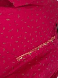 Pure Cotton Maroon Kurti with Golden Lace Border