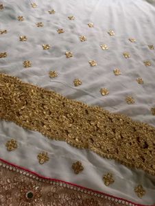 2 Color Heavy Saree With Golden Work