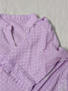 Lavender Embroidered Kurta