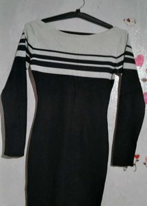 Black &amp; White Striped Dress